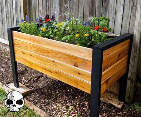 how to build a large planter box metal|easy elevated planter box plans.